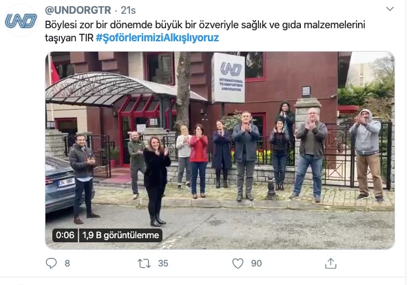 Dünya Sağlıkçılarla beraber Taşımacıları da Alkışlıyor