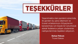 Ruhsar Pekcan’dan Nakliyecilere Teşekkür