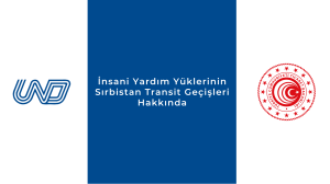 İnsani Yardım Yüklerinin Sırbistan Transit Geçişleri Hakkında