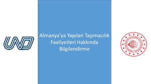 Almanya’ya Yapılan Taşımacılık Faaliyetleri Hakkında Bilgilendirme