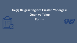 Geçiş Belgesi Dağıtım Esasları Yönergesi Öneri Ve Talep Formu