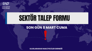 Son Gün 8 Mart Cuma: Derneğimizce Planlanan İş Birlikleri Çerçevesince Hazırlanan Sektör Talep Formu