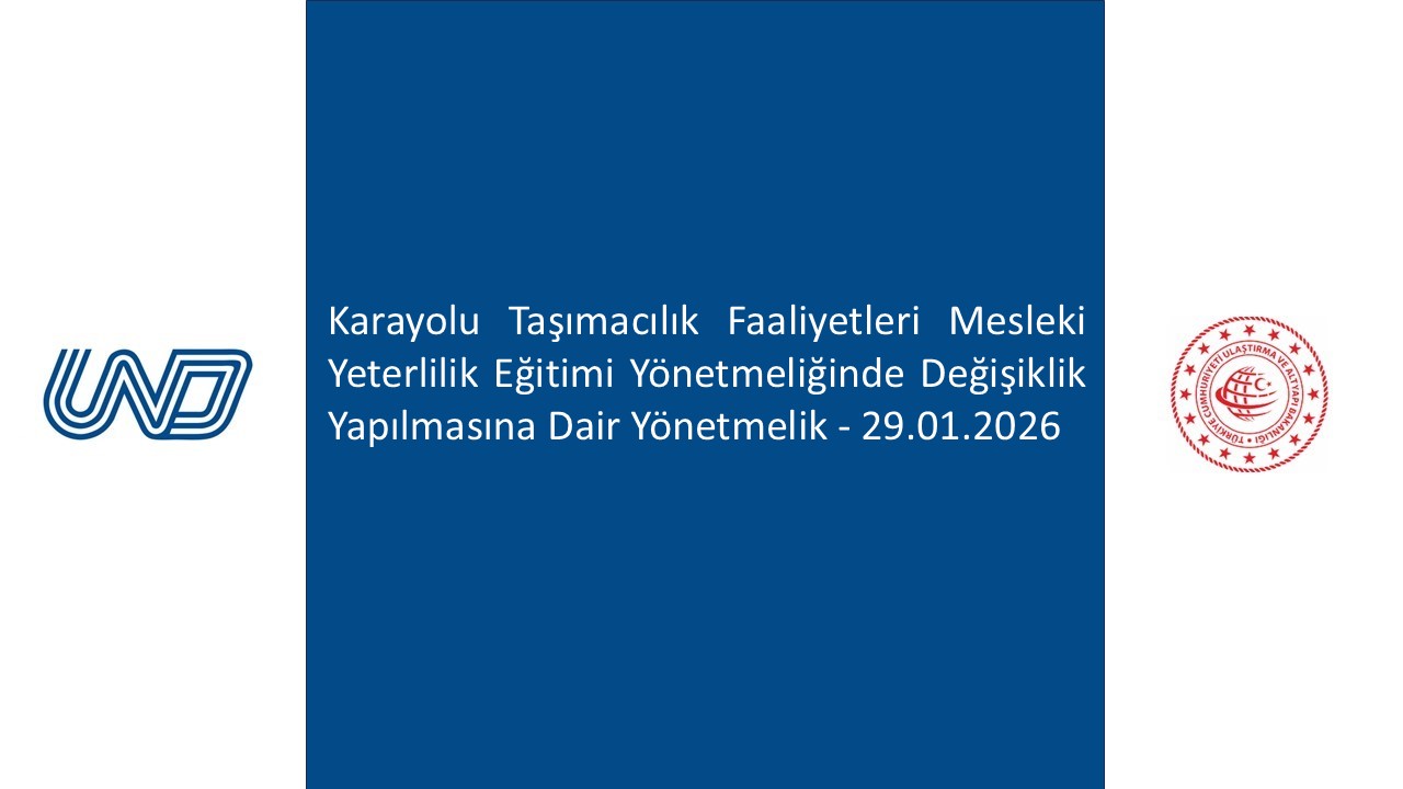 Karayolu Taşımacılık Faaliyetleri Mesleki Yeterlilik Eğitimi Yönetmeliğinde Değişiklik Yapılmasına Dair Yönetmelik - 29.01.2026