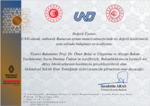 2026 Geleneksel UND İftar Yemeğine Davetlisiniz