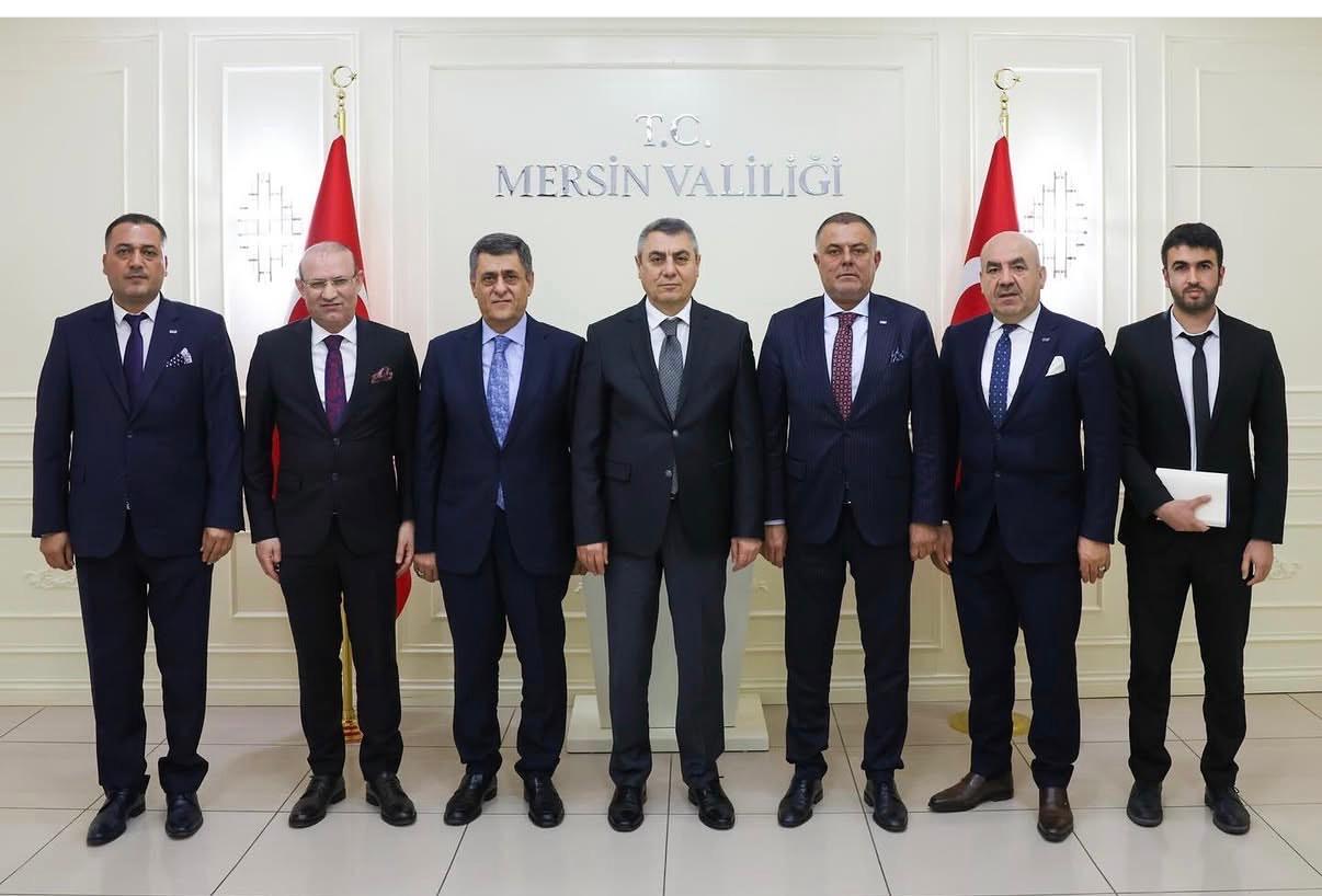 UND Başkanı Şerafettin Aras ve Yönetim Kurulu Mersin Valisi Atilla Toros ile Mersin’in Lojistik Gündemini Görüştü
