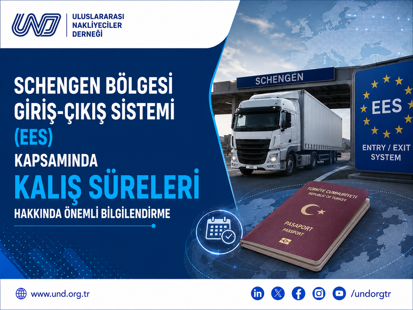 Schengen Bölgesi Giriş-Çıkış Sistemi (EES) Kapsamında Kalış Süreleri Hakkında Önemli Bilgilendirme